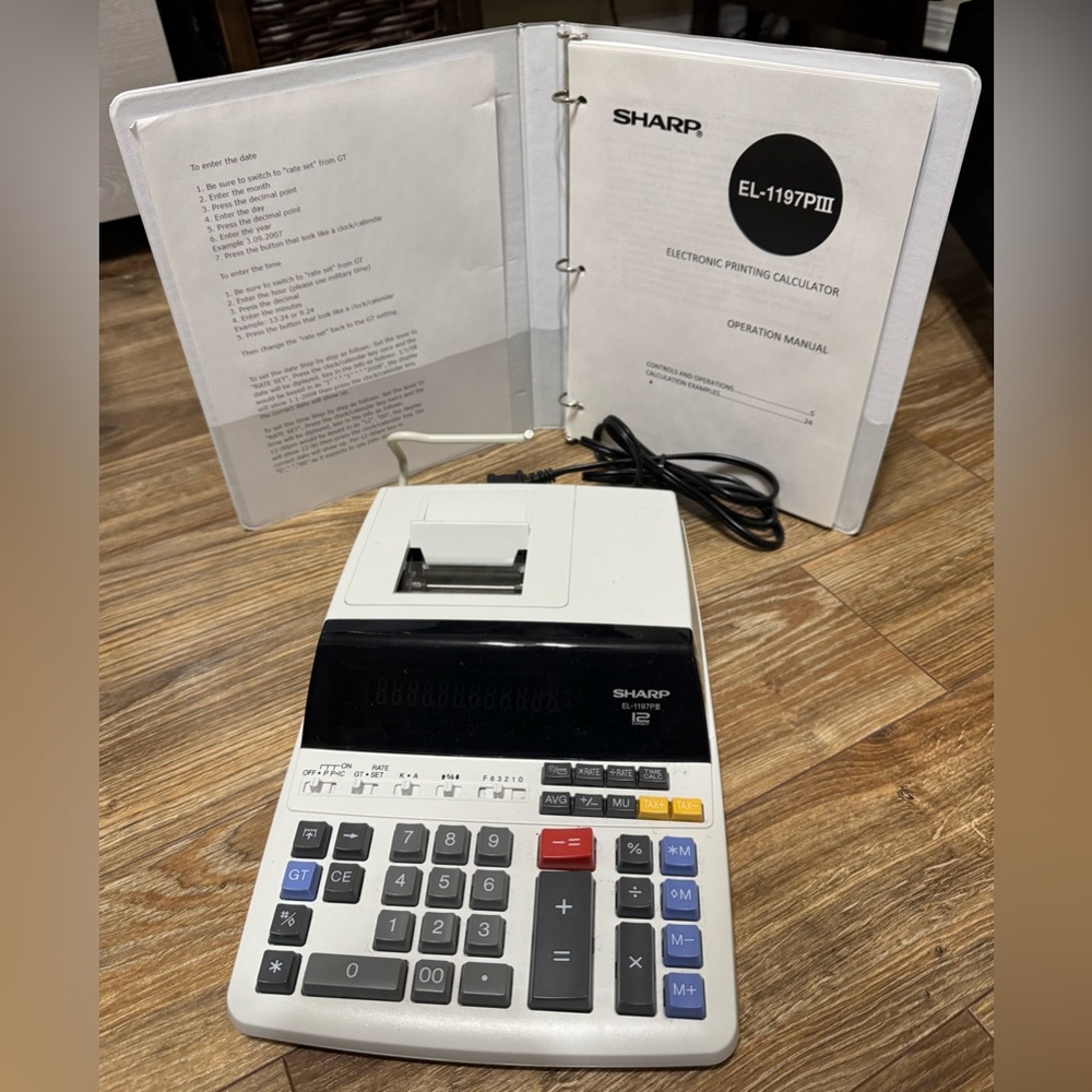 Sharp EL-1197PIII Electronic Printing Calculator - Black and White